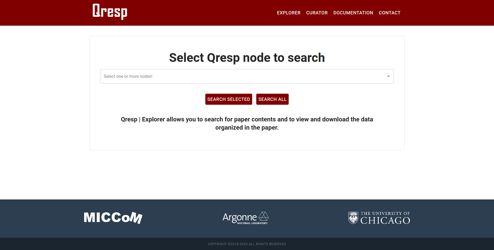 Qresp Explorer Homepage